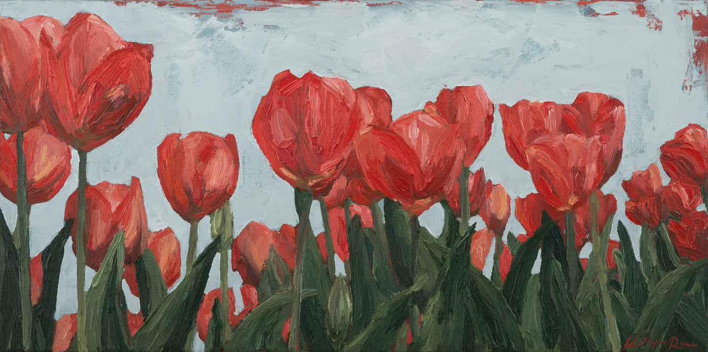 Tulips Shining Bright Through the Storm Print