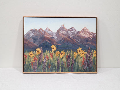 Tetons Sharing Their Beauty With All of Nature Framed Canvas Print