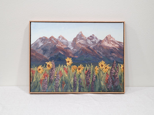 Tetons Sharing Their Beauty With All of Nature Framed Canvas Print