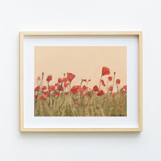 Field of Poppies in Summer Print