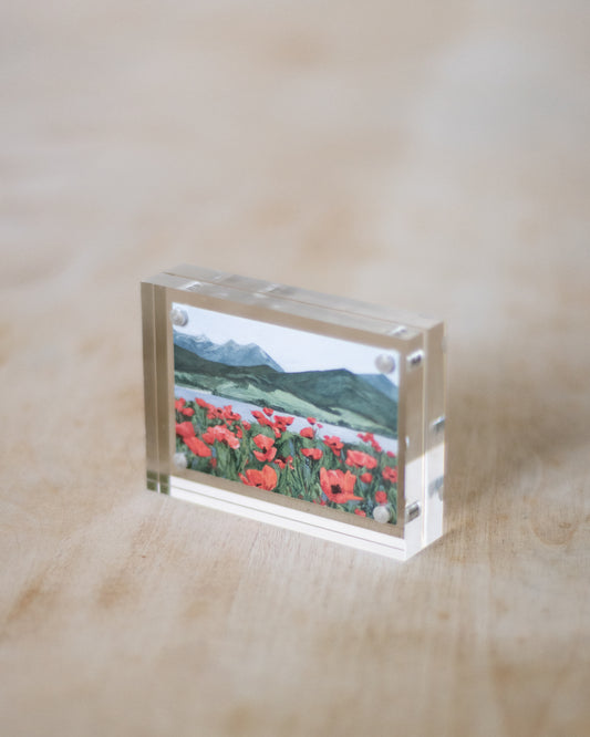 "June Poppies by the Lake" Mini Print