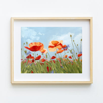 Poppies Soaking in the Light Print