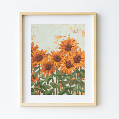 Sunflowers Growing Together Print