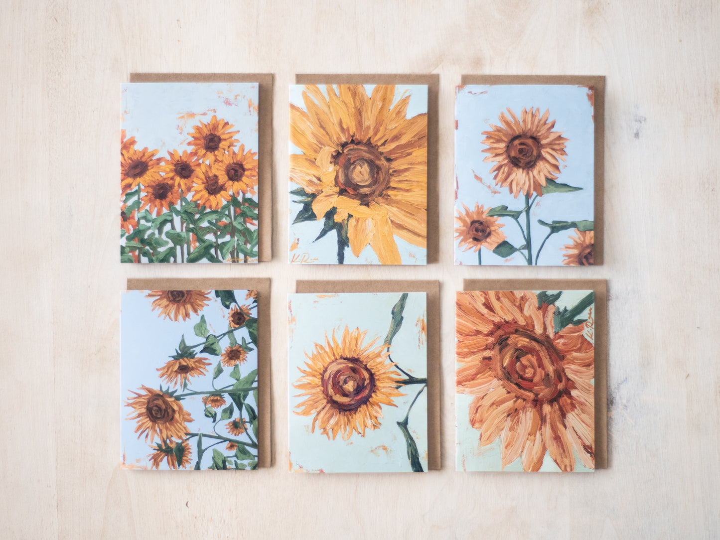 "Sunflowers Growing Together" Notecard