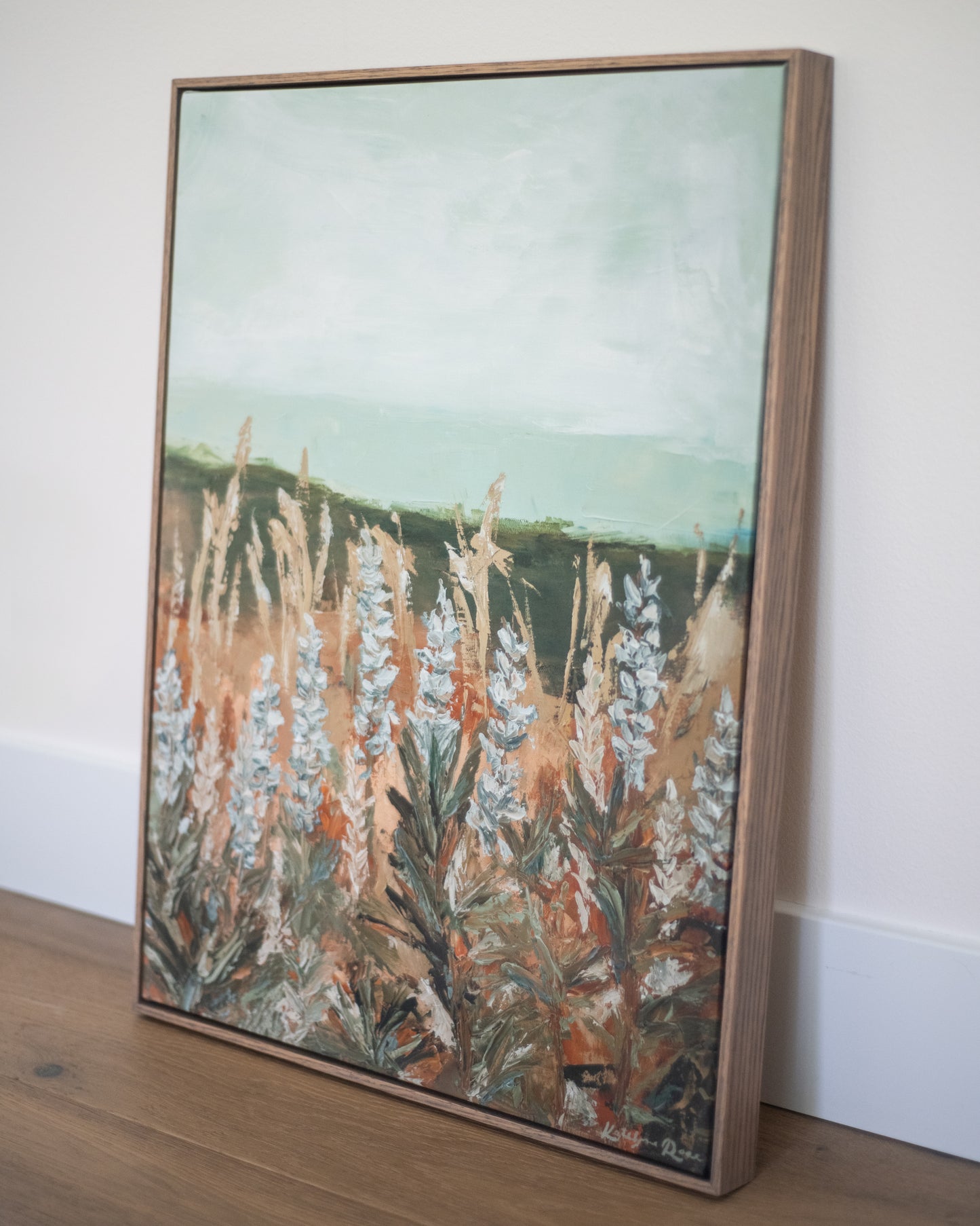 Field of Blooms in Summer Framed Canvas Print