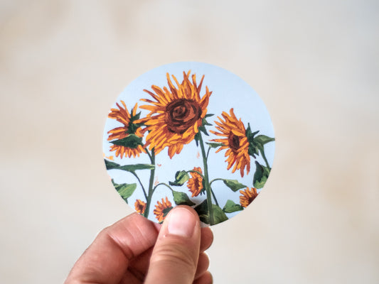 "Sunflowers Dancing With the Breeze" Sticker