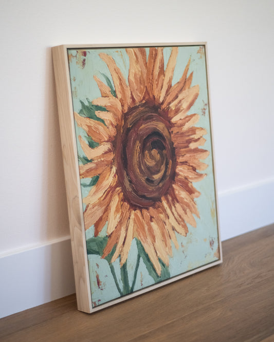 Sunflower Full of Wisdom Framed Replica Print