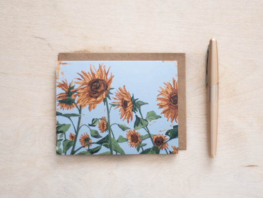 "Sunflowers Dancing With the Breeze" Notecard