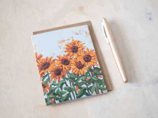 "Sunflowers Growing Together" Notecard