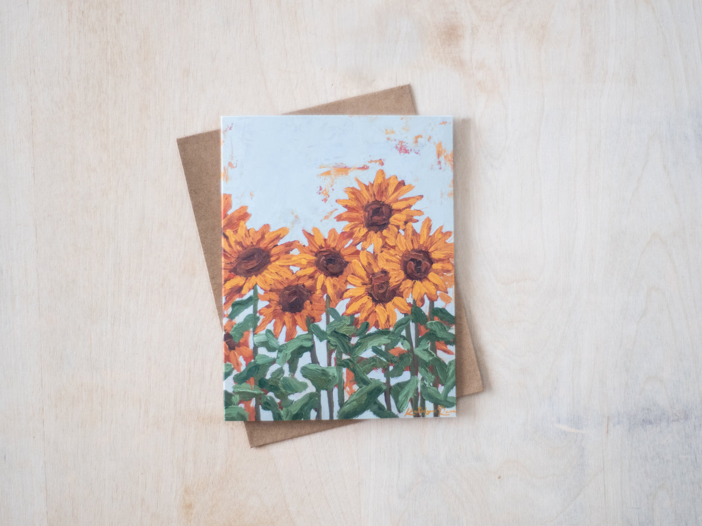 "Sunflowers Growing Together" Notecard