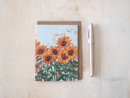 "Sunflowers Growing Together" Notecard